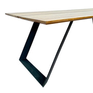 Long Dining table with metal design Legs