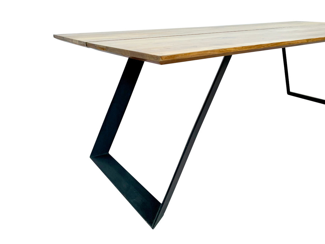 Long Dining table with metal design Legs