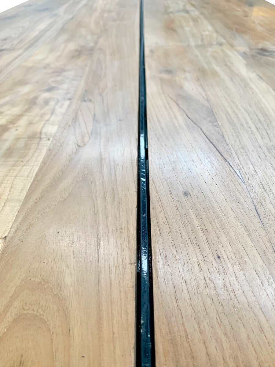 Long Dining table with metal design Legs