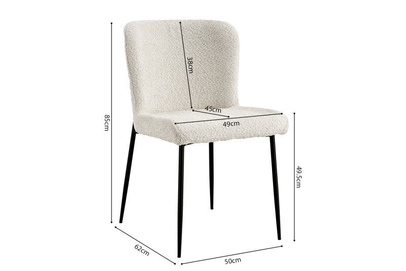 ELISA | Fabric and metal dining chair