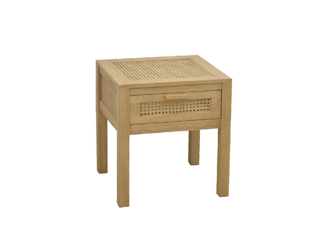 Bedside 1 drawer with rattan | Collection Flores