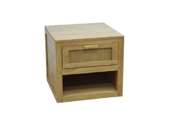 Side table 1 drawer with rattan | Collection Flores
