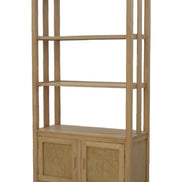 Bookshelf 2 doors with rattan | Collection Flores