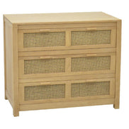Chest of 3 drawers with rattan | Collection Flores