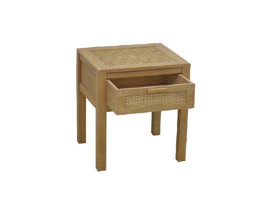Bedside 1 drawer with rattan | Collection Flores