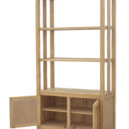 Bookshelf 2 doors with rattan | Collection Flores