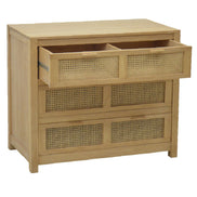 Chest of 3 drawers with rattan | Collection Flores