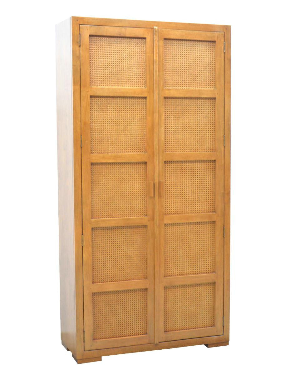 Armoire 2 doors with rattan | Collection Flores