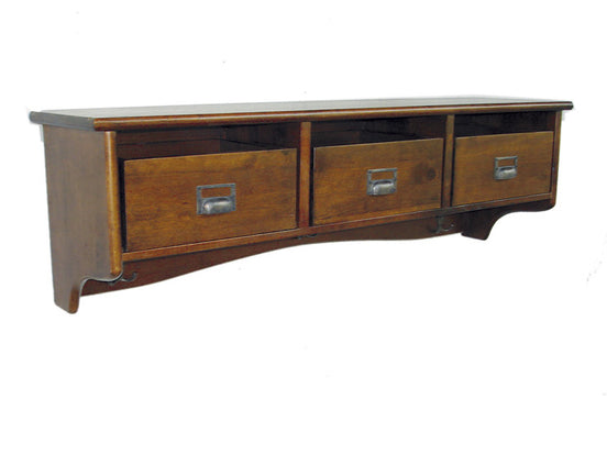 Wall shelf & coat hanger with 3 drawers
