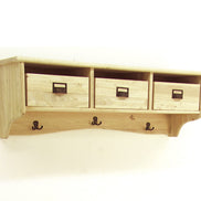 Wall shelf & coat hanger with 3 drawers