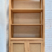Bookshelf 2 doors with rattan | Collection Flores
