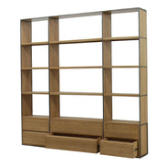 DELPAL II | Bookshelf in hevea wood and steel