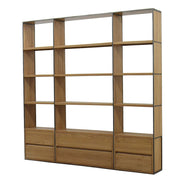 DELPAL II | Bookshelf in hevea wood and steel