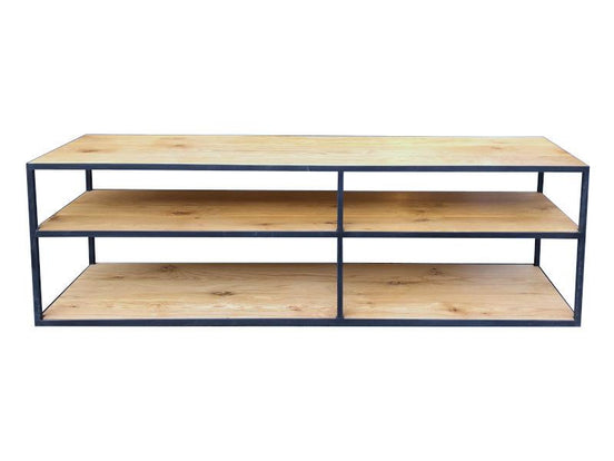 Console / shelving in metal & oak