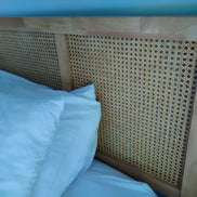 Bed  with rattan bedhead | Collection Flores