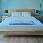 Bed  with rattan bedhead | Collection Flores