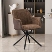 LUCIA | Boucle fabric chair with brown PU back