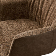 LUCIA | Boucle fabric chair with brown PU back