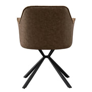 LUCIA | Boucle fabric chair with brown PU back