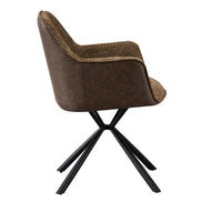 LUCIA | Boucle fabric chair with brown PU back