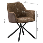 LUCIA | Boucle fabric chair with brown PU back