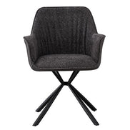 LUCIA | Boucle fabric chair with brown PU back