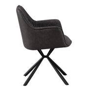 LUCIA | Boucle fabric chair with brown PU back