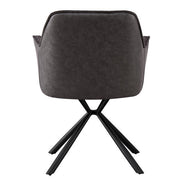 LUCIA | Boucle fabric chair with brown PU back