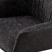 LUCIA | Boucle fabric chair with brown PU back