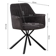 LUCIA | Boucle fabric chair with brown PU back