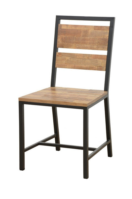 Chair in hevea and metal