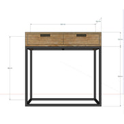 Bespoke console in reclaimed teak & metal