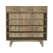 TODUS | Vintage shoe cabinet 3 drawers and 3 doors with rattan