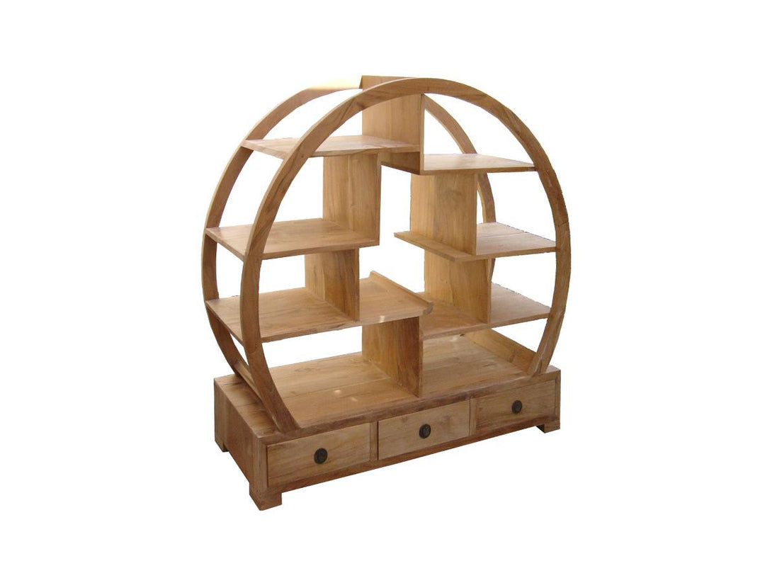 PECOS | Round bookshelf 3 drawers, Chinese style