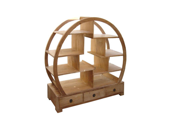 PECOS | Round bookshelf 3 drawers, Chinese style