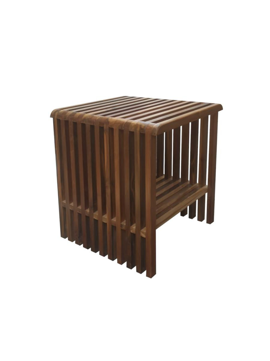 QUINCE | Square slats side table 2 layers