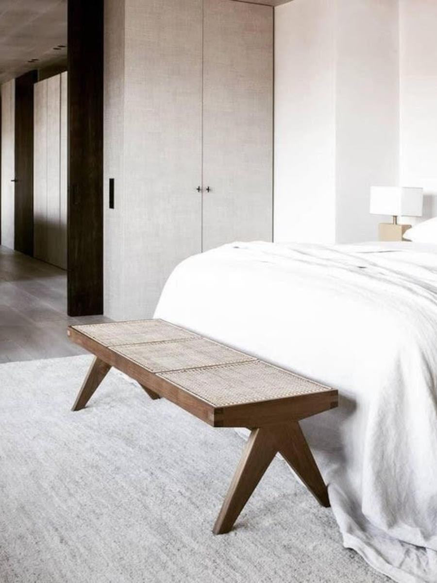 XANTANA | Vintage bench in reclaimed teak & rattan