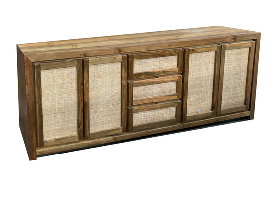 EVANO | Sideboard in reclaimed teak & rattan