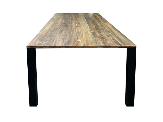 SARLES | dining table in reclaimed teak wood with black steel legs