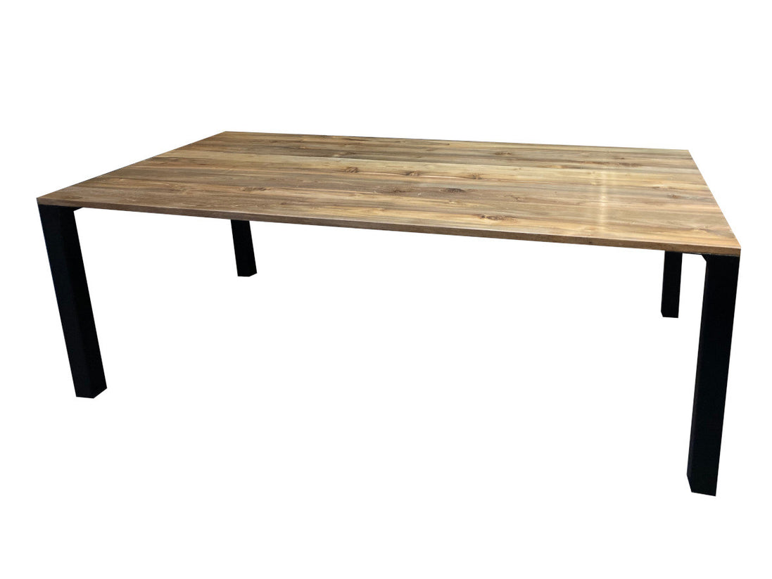 SARLES | dining table in reclaimed teak wood with black steel legs