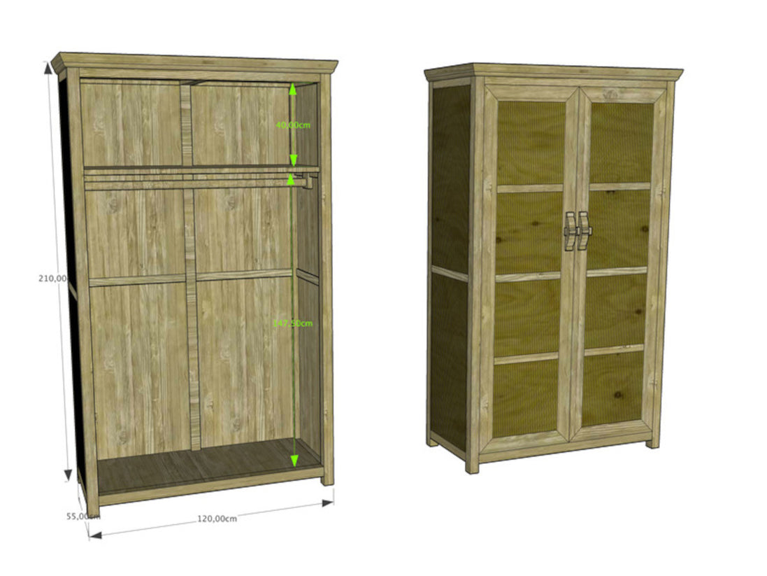 ANDY | Wardrobe in teak & bamboo