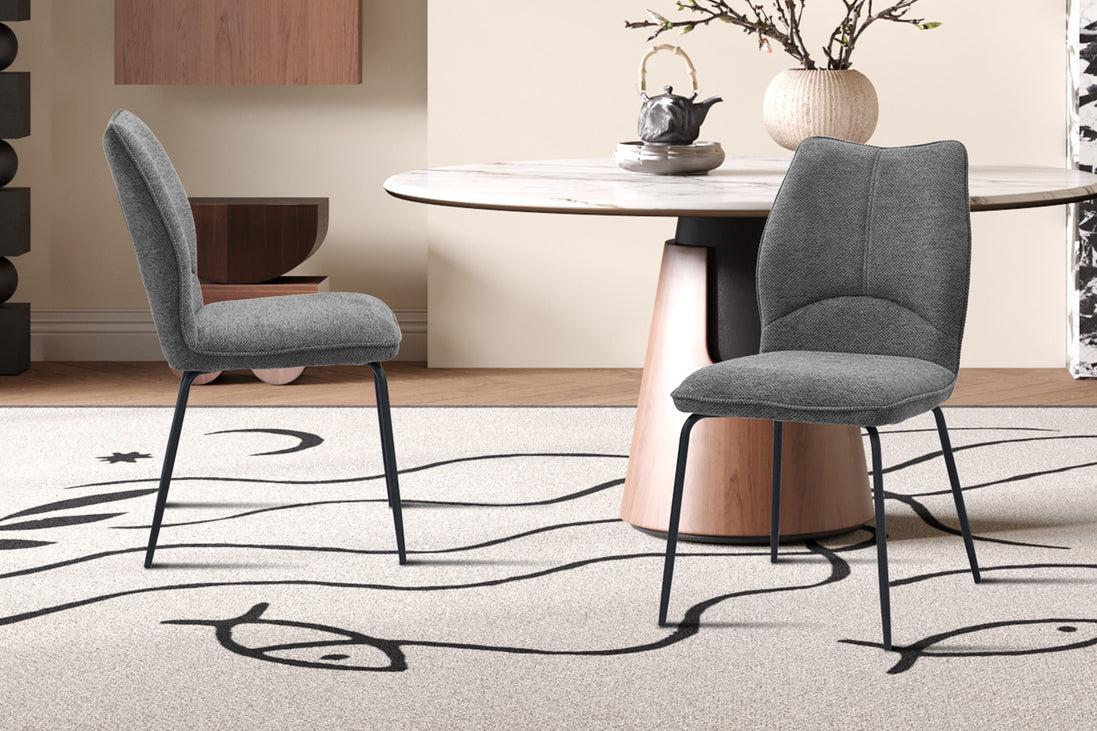 LARA | Fabric and metal dining chair