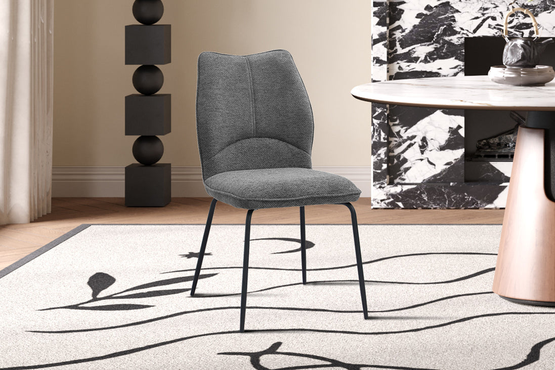 LARA | Fabric and metal dining chair