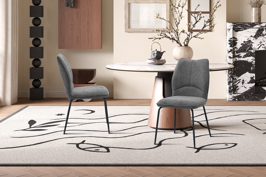 LARA | Fabric and metal dining chair