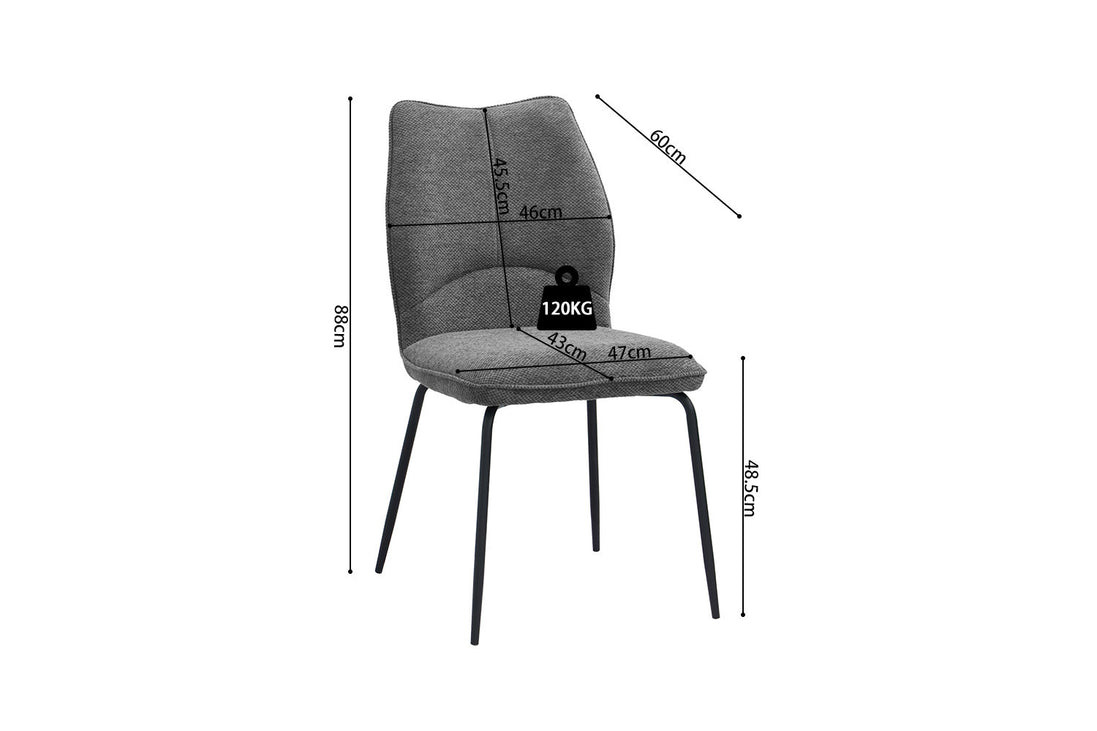 LARA | Fabric and metal dining chair