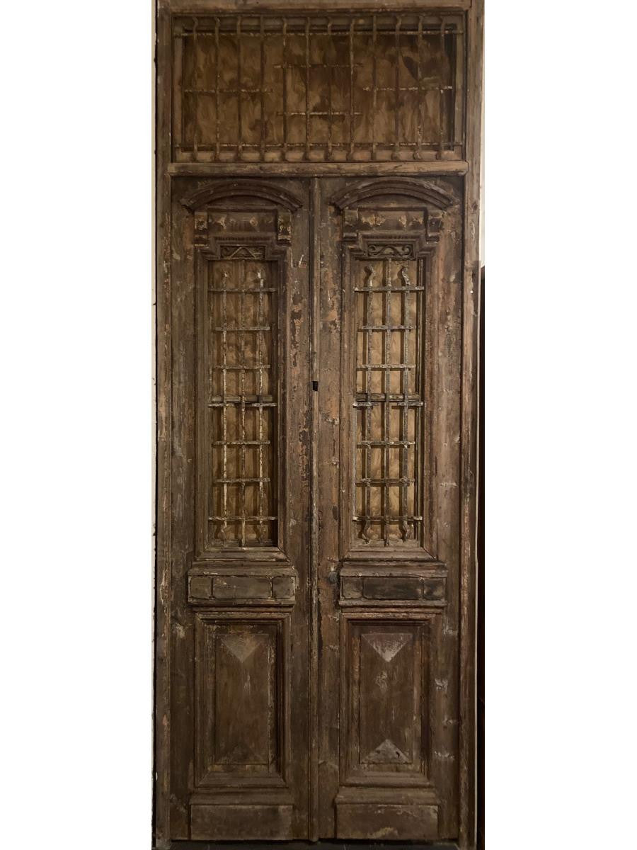 Antique Egyptian door in cedar's wood