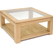 Coffee table with glass top