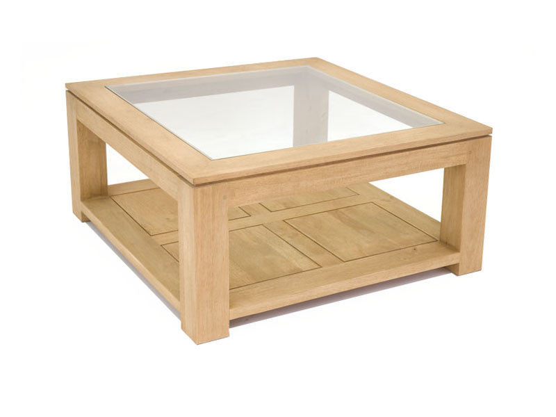 Coffee table with glass top
