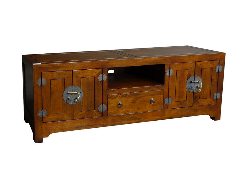Chinese style TV cabinet with 4 doors & 1 drawer