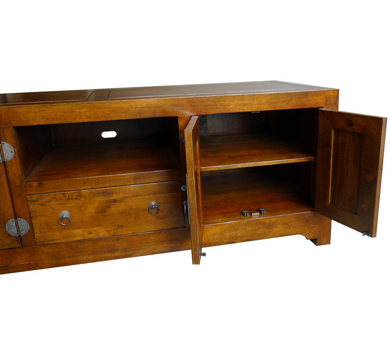 Chinese style TV cabinet with 4 doors & 1 drawer